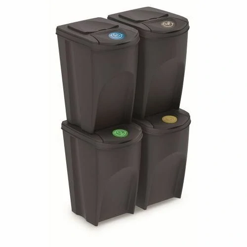 Koš na tříděný odpad Sortibox 35 l, 4 ks, šedá