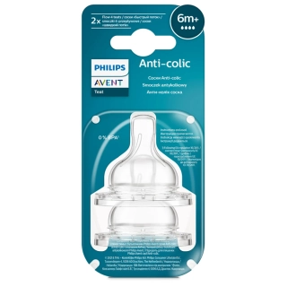 AVENT Dudlík Anti-colic 4 rychlý průtok 2ks 6m+