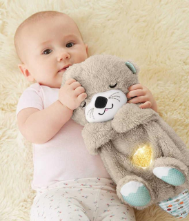 FISHER PRICE PLYŠ Baby usínáček podřimující vydra na baterie Světlo Zvuk pro miminko